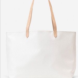 Thirty-One Modern Tote White Basket Weave